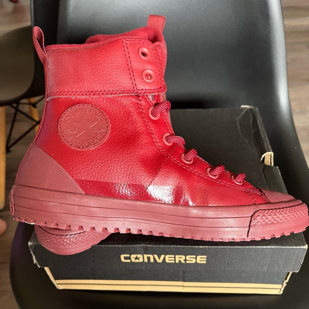 Converse Bold Red Synthetic Leather High-Tops
